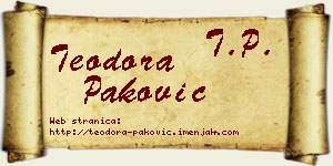 Teodora Paković vizit kartica